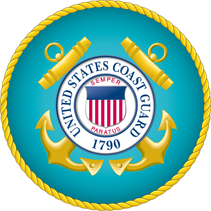 Official United States Coast Guard emblem with Semper Paratus motto and anchor design